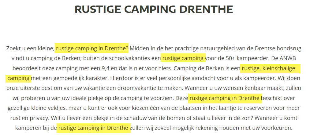rustige camping Drenthe